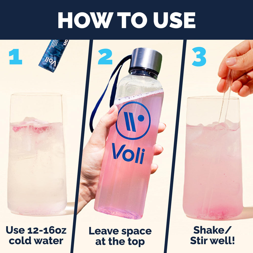 Atleta con Voli en botella tras entrenamiento, hidratación natural y sin azúcares