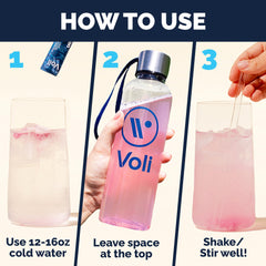 Atleta con Voli en botella tras entrenamiento, hidratación natural y sin azúcares