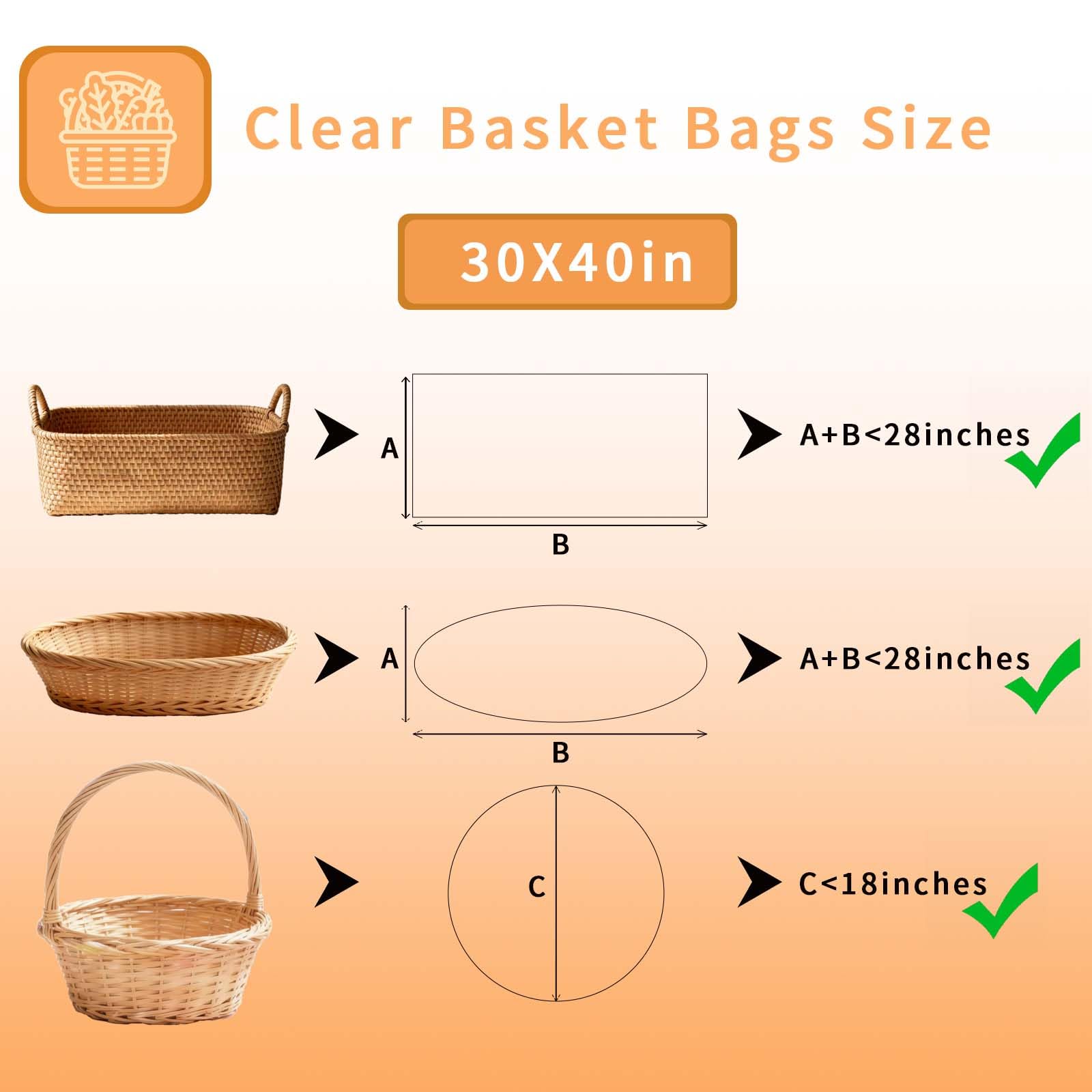 Volokitx bolsa celofán envolviendo una canasta, aspecto atractivo y protegido