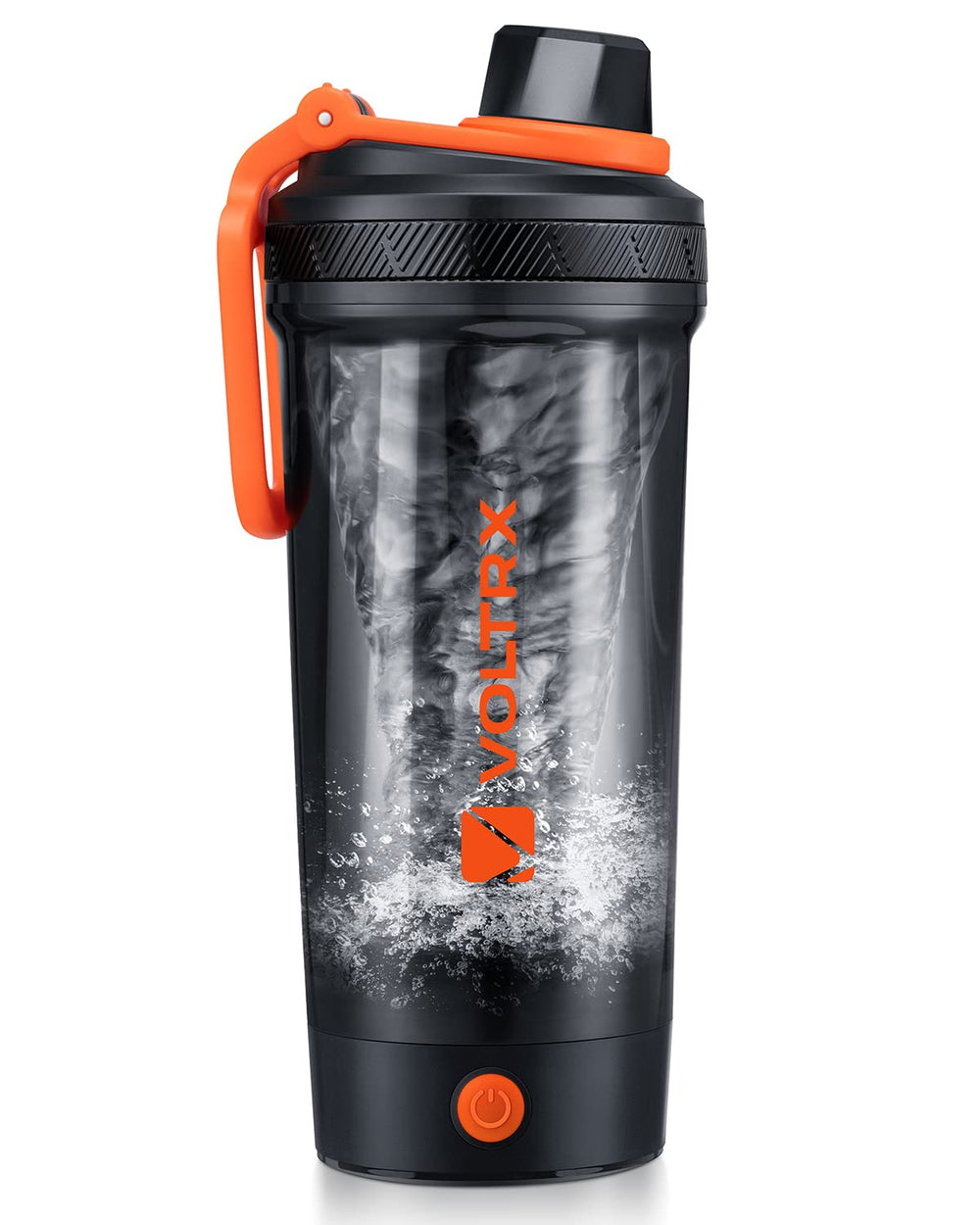 VOLTRX vista frontal del vaso mezclador mostrando diseño y botones, ideal para viajes