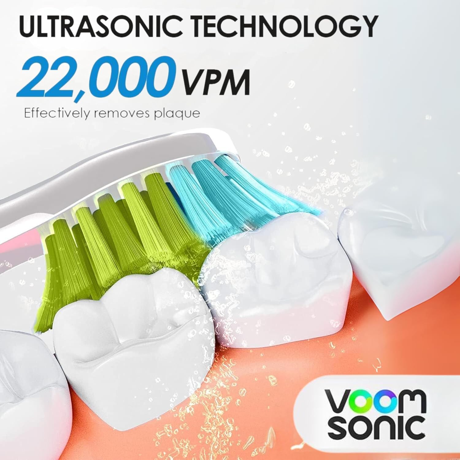 Voom Sonic tapa ventilada protegiendo cerdas para higiene y secado rápido