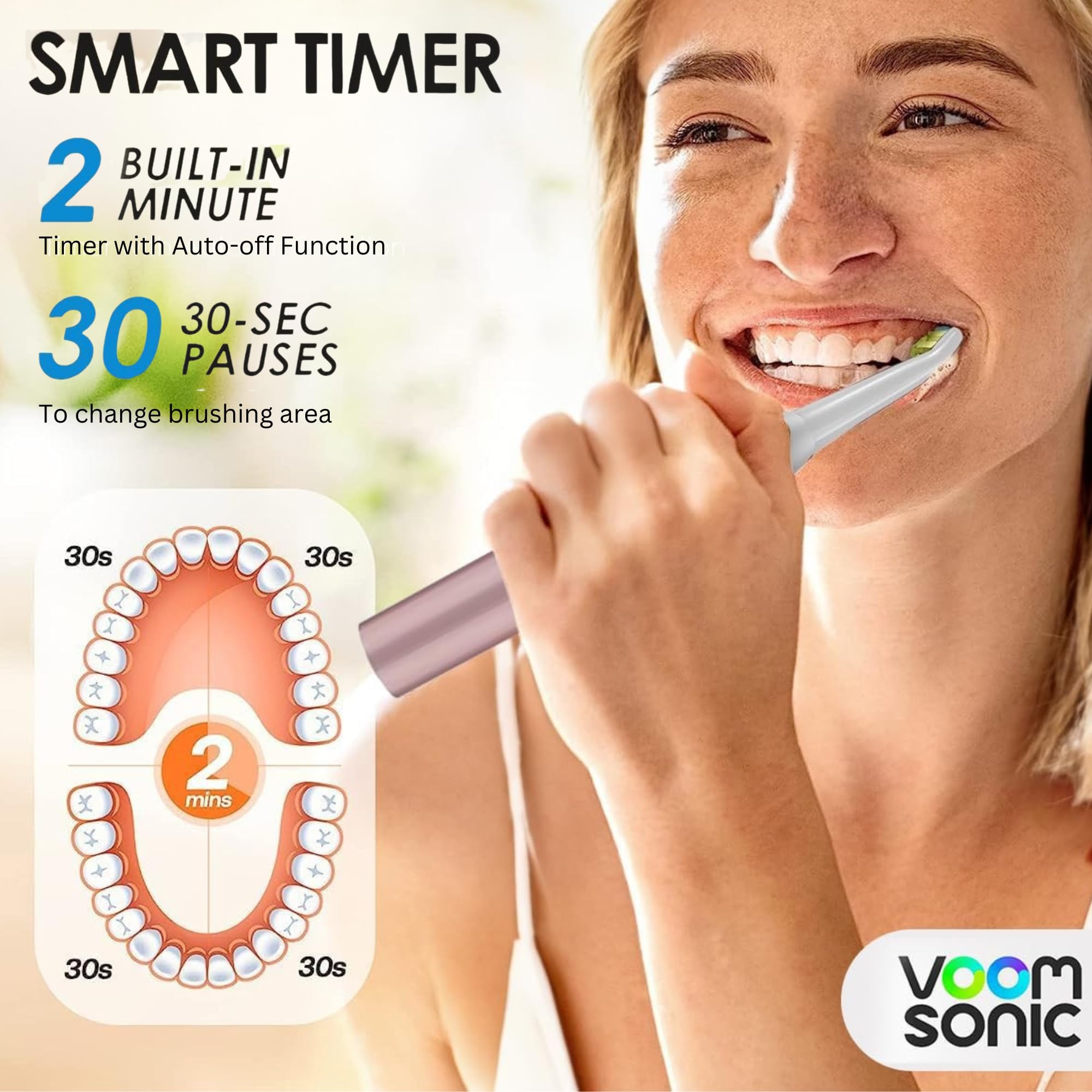 Voom Sonic primer plano de las cerdas mostrando textura y limpieza efectiva