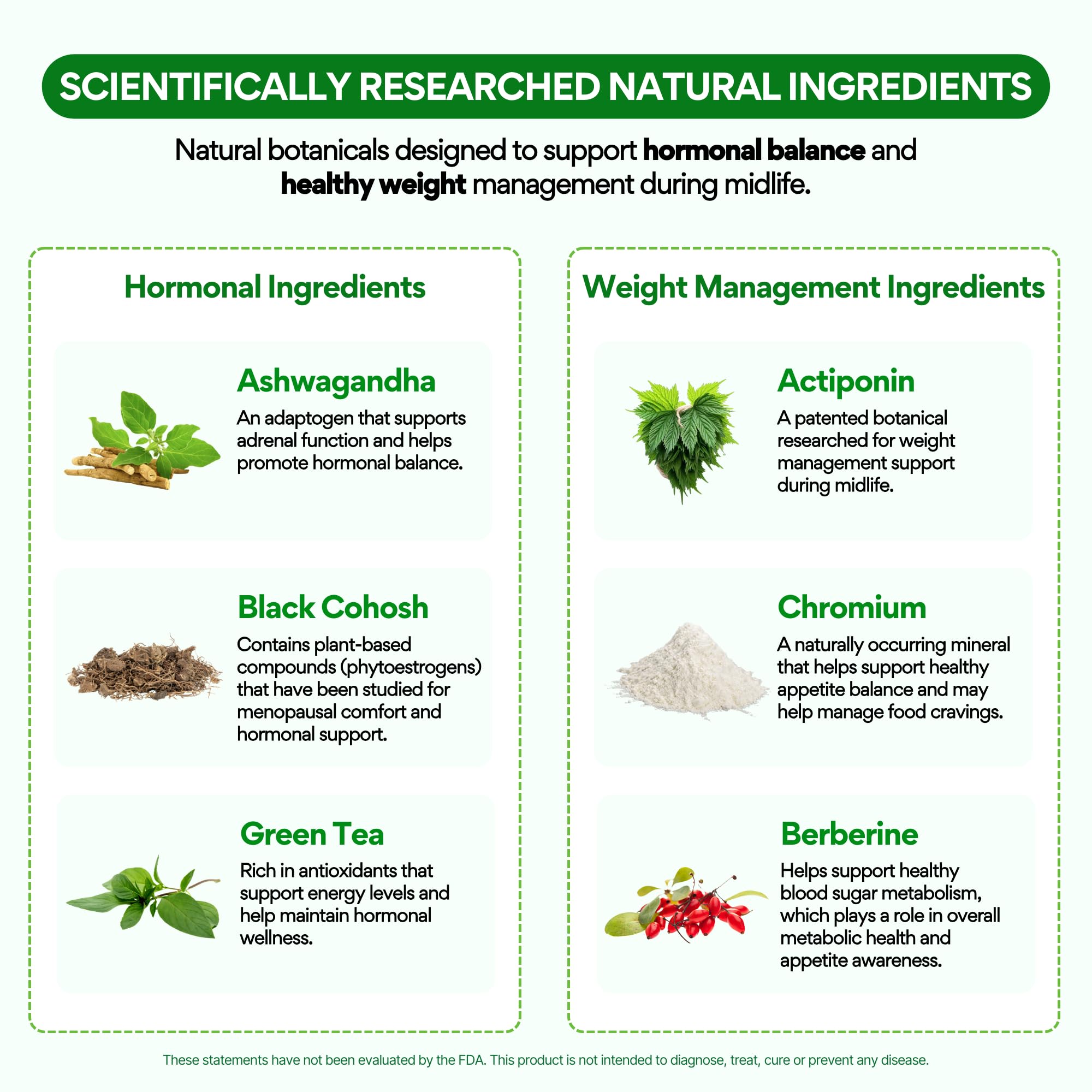 VoomVaya MenoSlim ingredientes botánicos para apoyo de apetito controlado