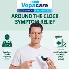 Vopacare persona usando el dispositivo para entrenamiento respiratorio portátil