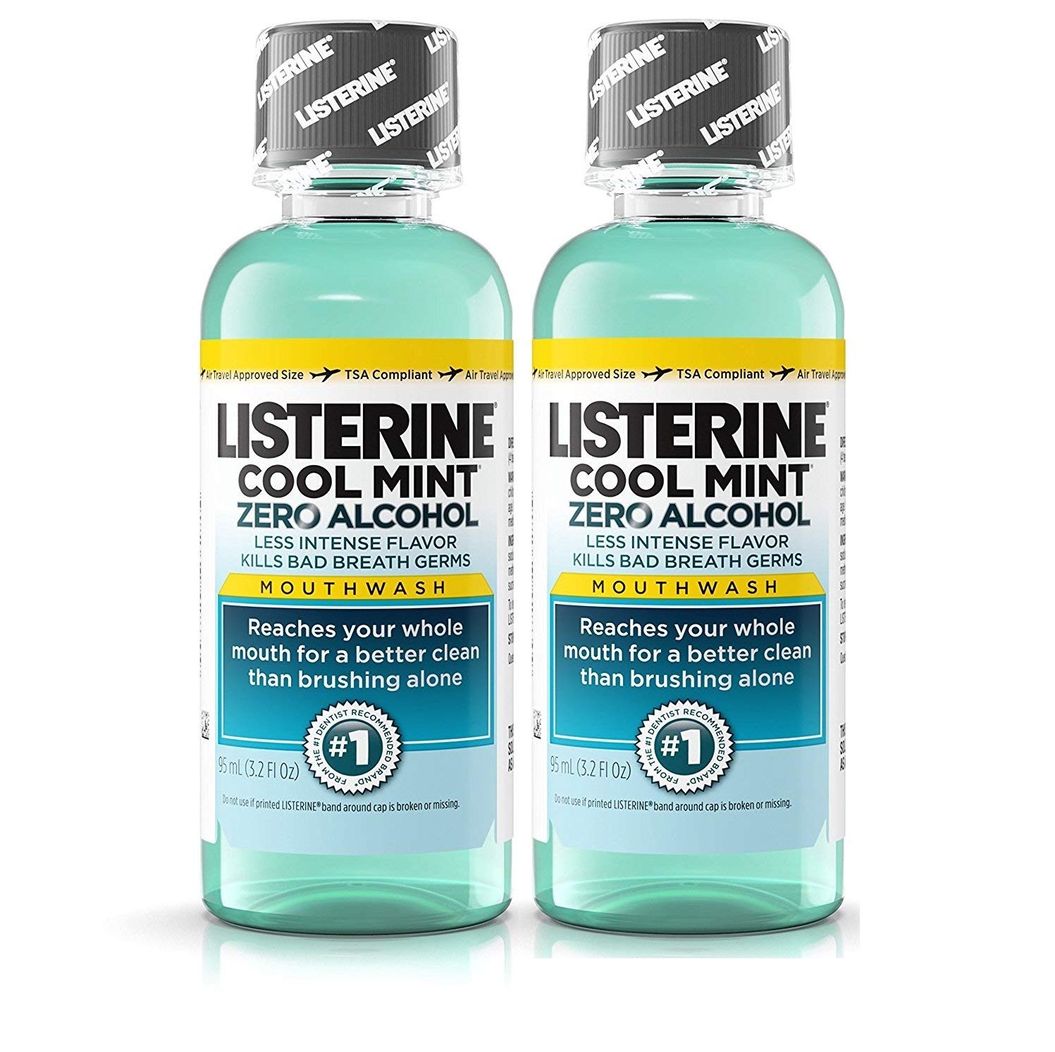 VOZRO Listerine frente del pack viaje mostrando botellas y frescor portable