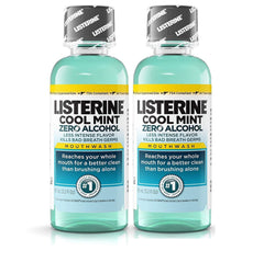VOZRO Listerine frente del pack viaje mostrando botellas y frescor portable