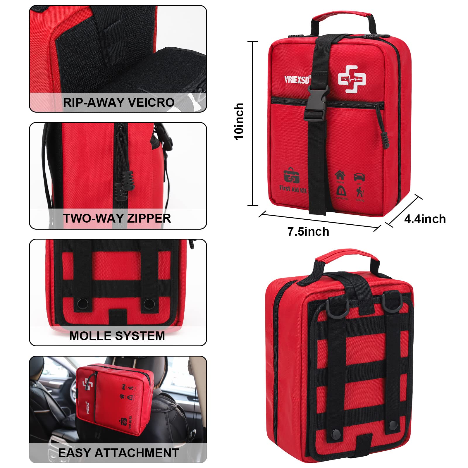 Vriexsd kit en uso junto a coche, atiende emergencias durante viajes