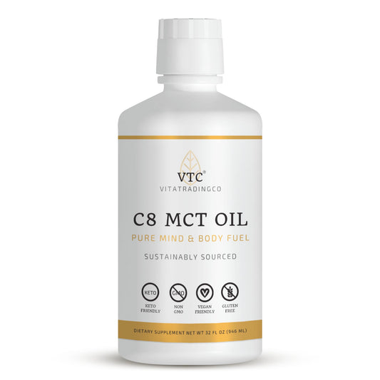 VTC botella frontal 32oz mostrando formato y marca, energía limpia rápida