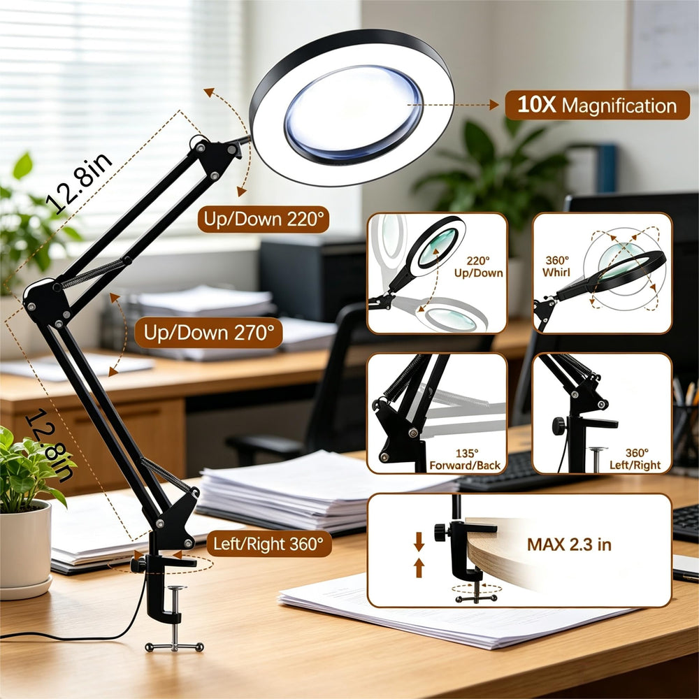 VUEJIC panel de LEDs y controles, luz regulable para tareas