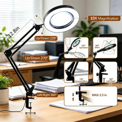 VUEJIC panel de LEDs y controles, luz regulable para tareas