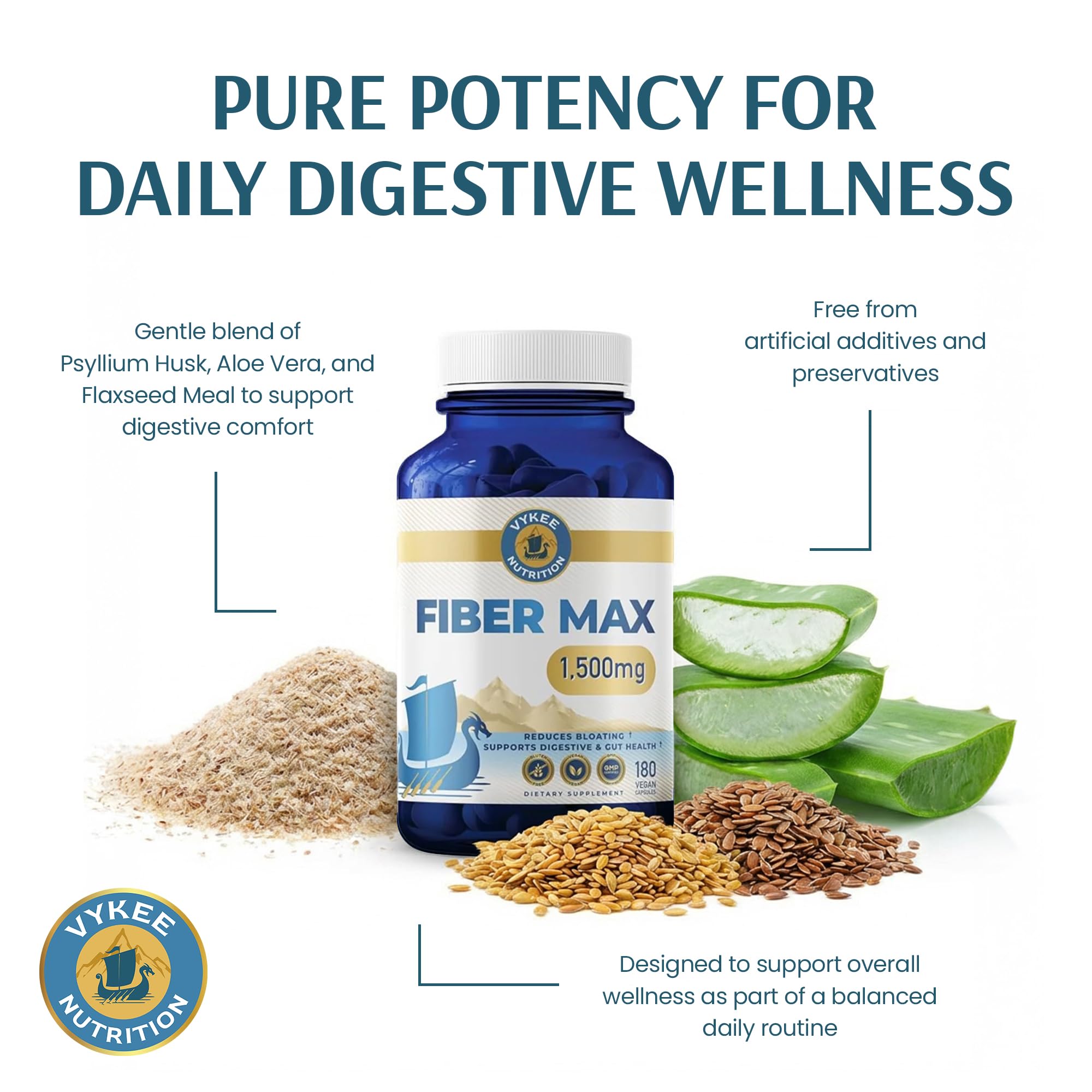 Vykee Nutrition detalle de etiqueta con ingredientes y certificaciones claras
