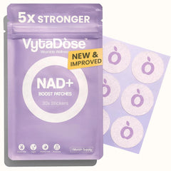 Vytadose parche frontal y empaque mostrando diseño y conveniencia