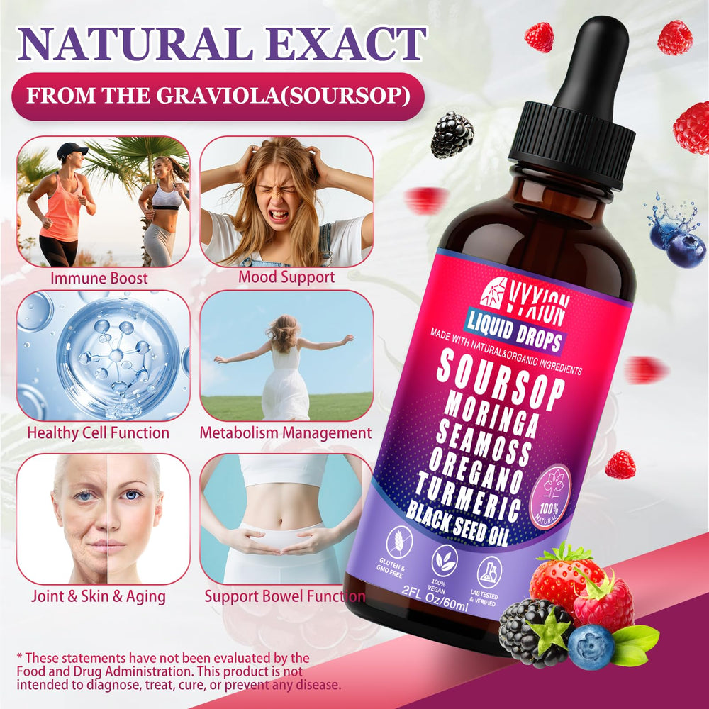Vyxion soursop etiqueta nutricional legible que informa ingredientes