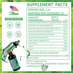 Vyxion ingredientes naturales (moringa, sea moss) exhibiendo origen vegetal