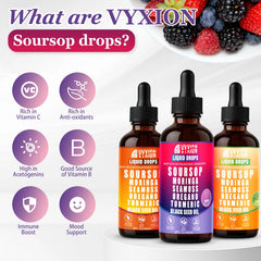 Vyxion soursop añadiendo gotas a un batido para integración fácil