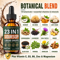Gota de Soursop Bitters Vznrena mostrando textura líquida y rápida absorción