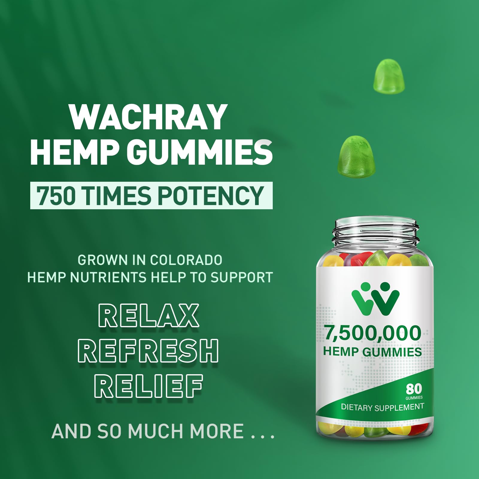 WACHRAY Nutrition gomitas dentro del frasco mostrando color y consistencia