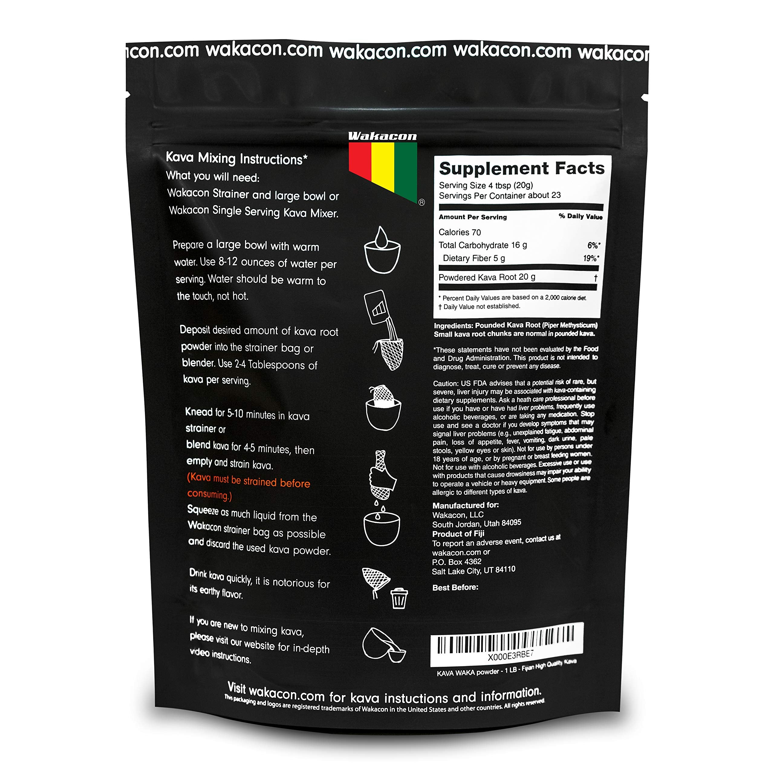 Wakacon polvo de kava en primer plano con textura fina y aroma auténtico