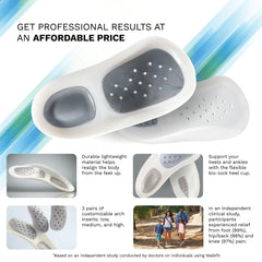 WalkFit Platinum cuatro inserciones intercambiables que permiten ajuste de arco