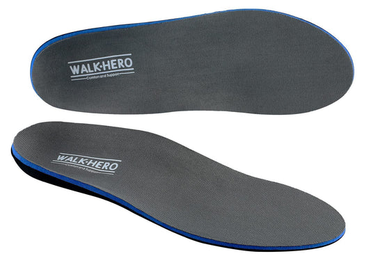 WalkHero vista frontal del empaque mostrando las plantillas y beneficios visibles