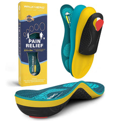 WalkHero empaque frontal mostrando plantillas y beneficios visibles
