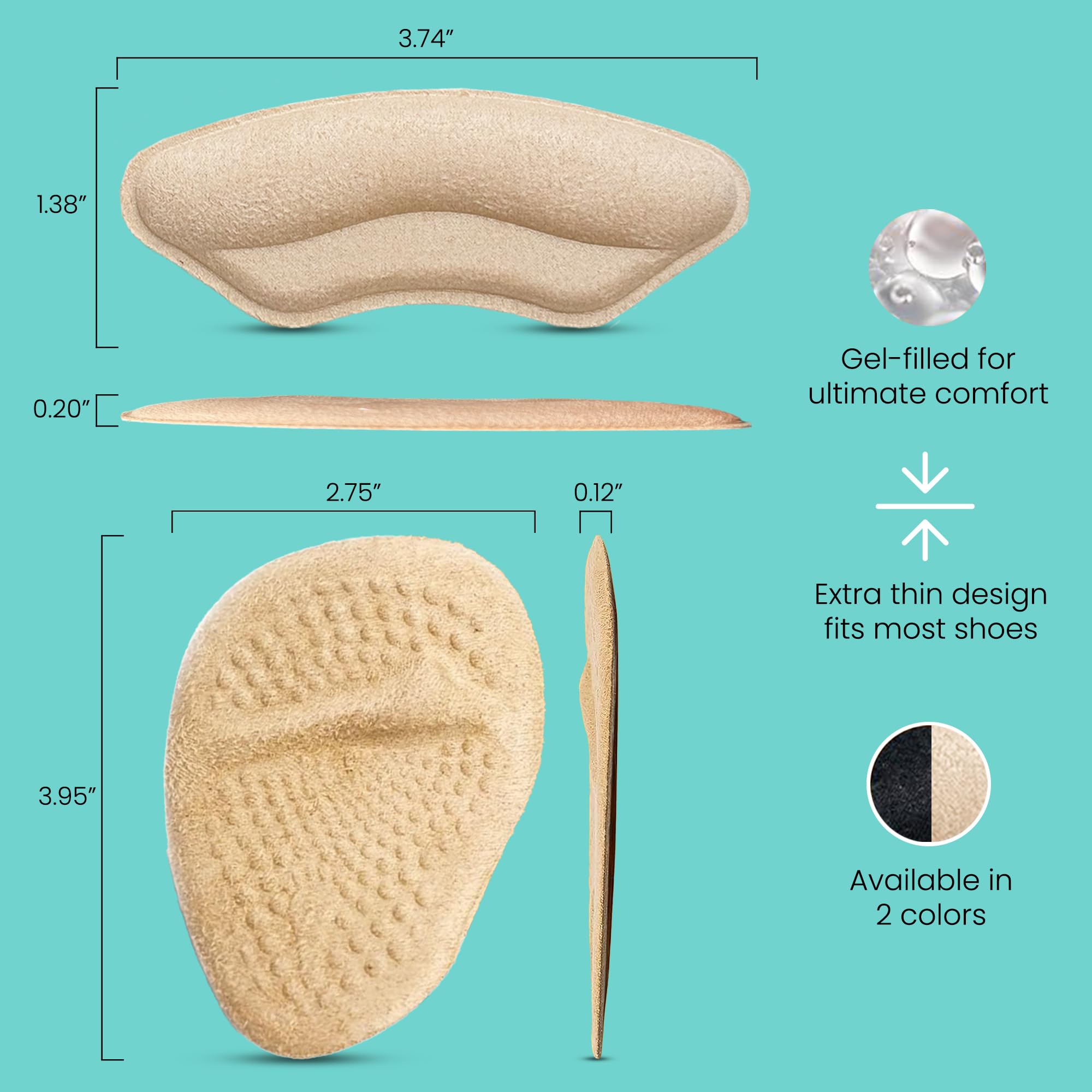 Walkize detalle de textura de la almohadilla metatarsal para amortiguación y ventilación