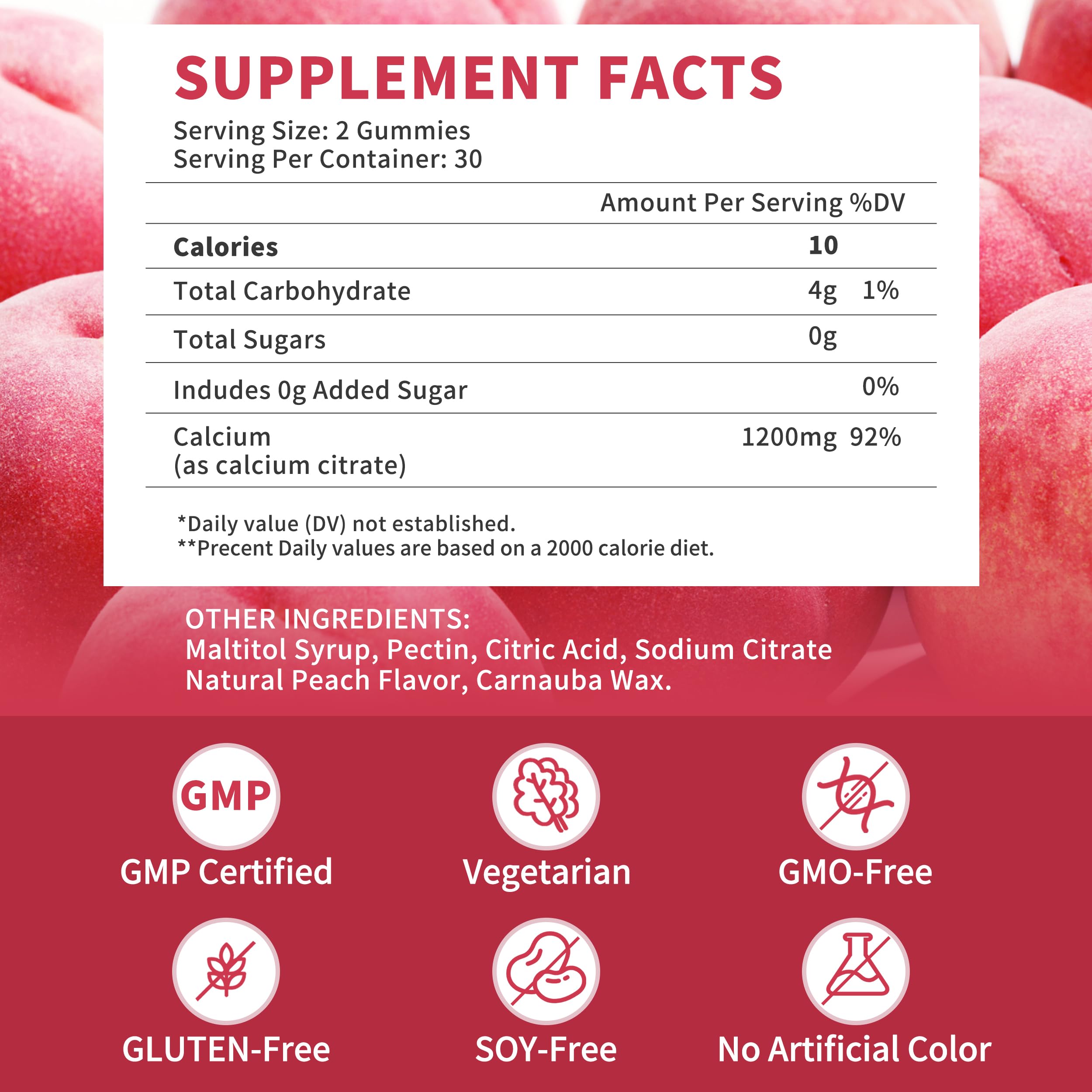 Wanish etiqueta con lista de ingredientes y certificación de calidad