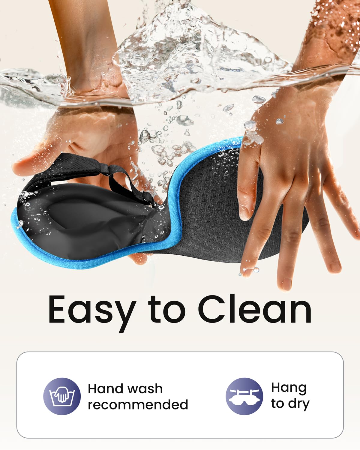 WAOAW máscara lista en maleta, ideal para dormir durante viajes