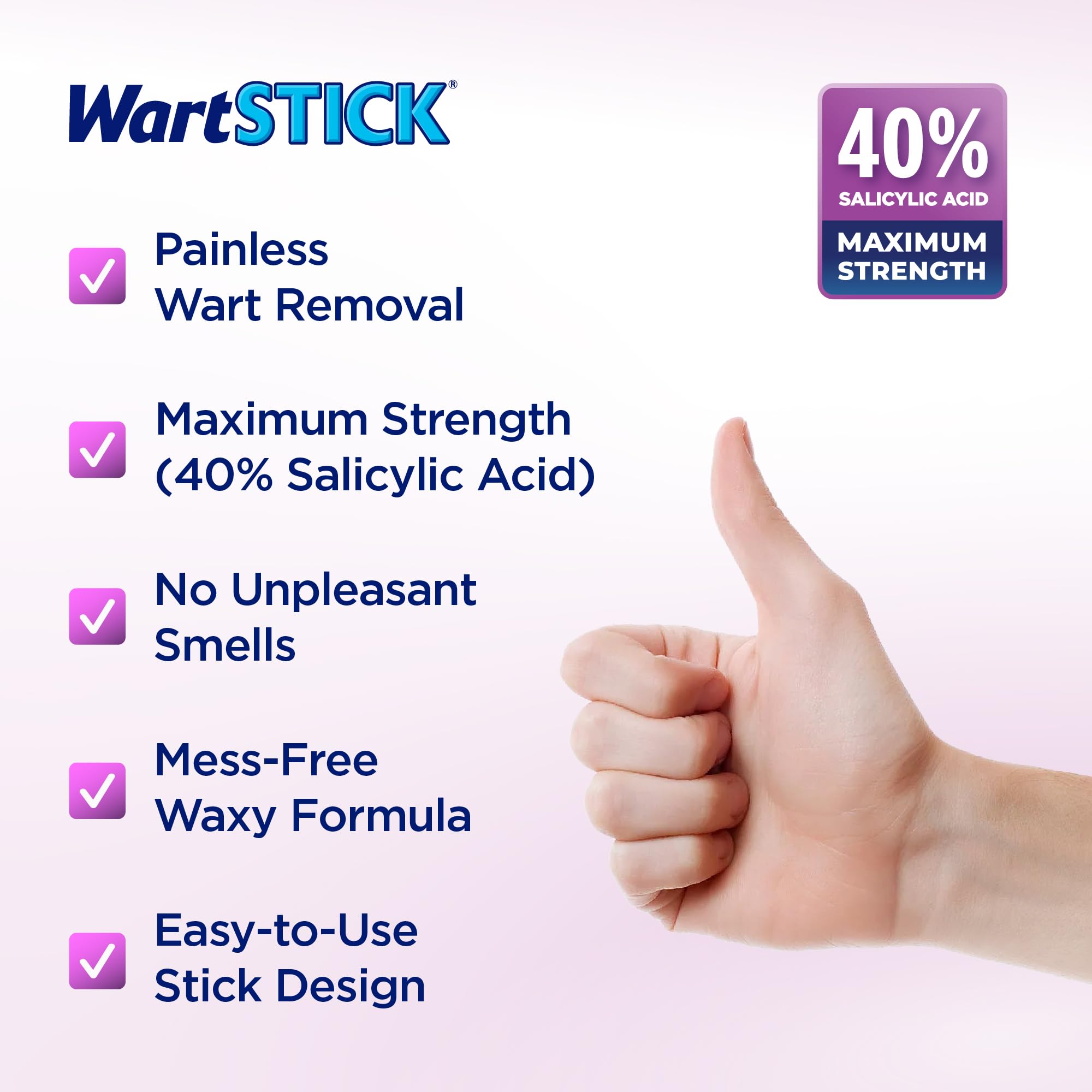 WartStick aplicado en dedo mostrando control y comodidad al usar