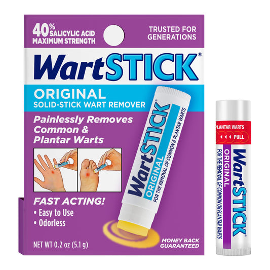 WartStick envase frontal mostrando diseño práctico y beneficio portátil