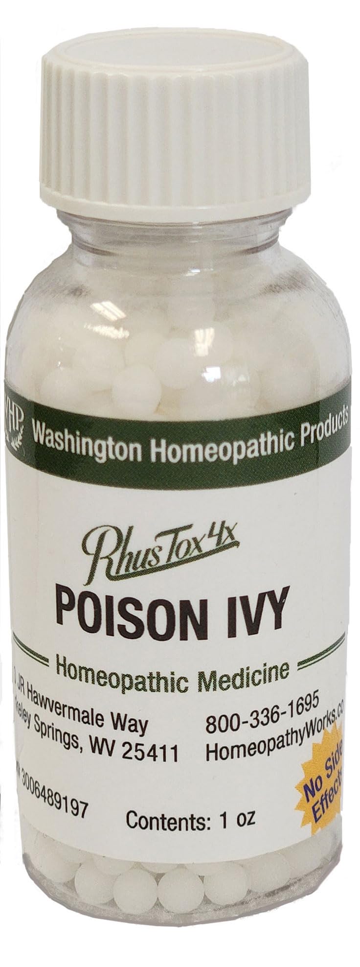 Washington Homeopathic etiqueta con nombre y formulación para confianza