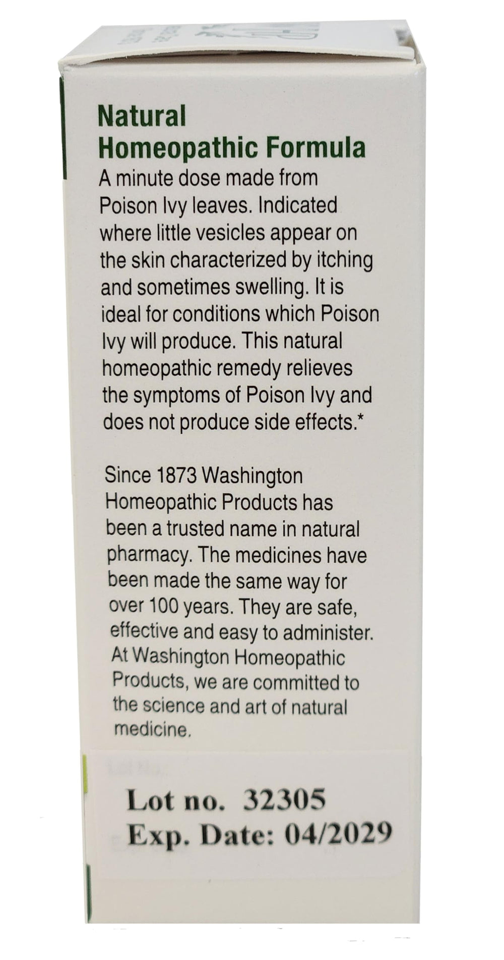 Washington Homeopathic producto junto a manos cuidando jardín demostrando uso práctico