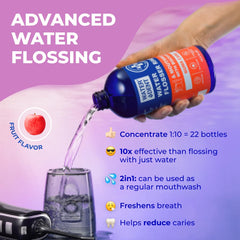 WATER DENT etiqueta con ingredientes clave visible para confianza en la fórmula
