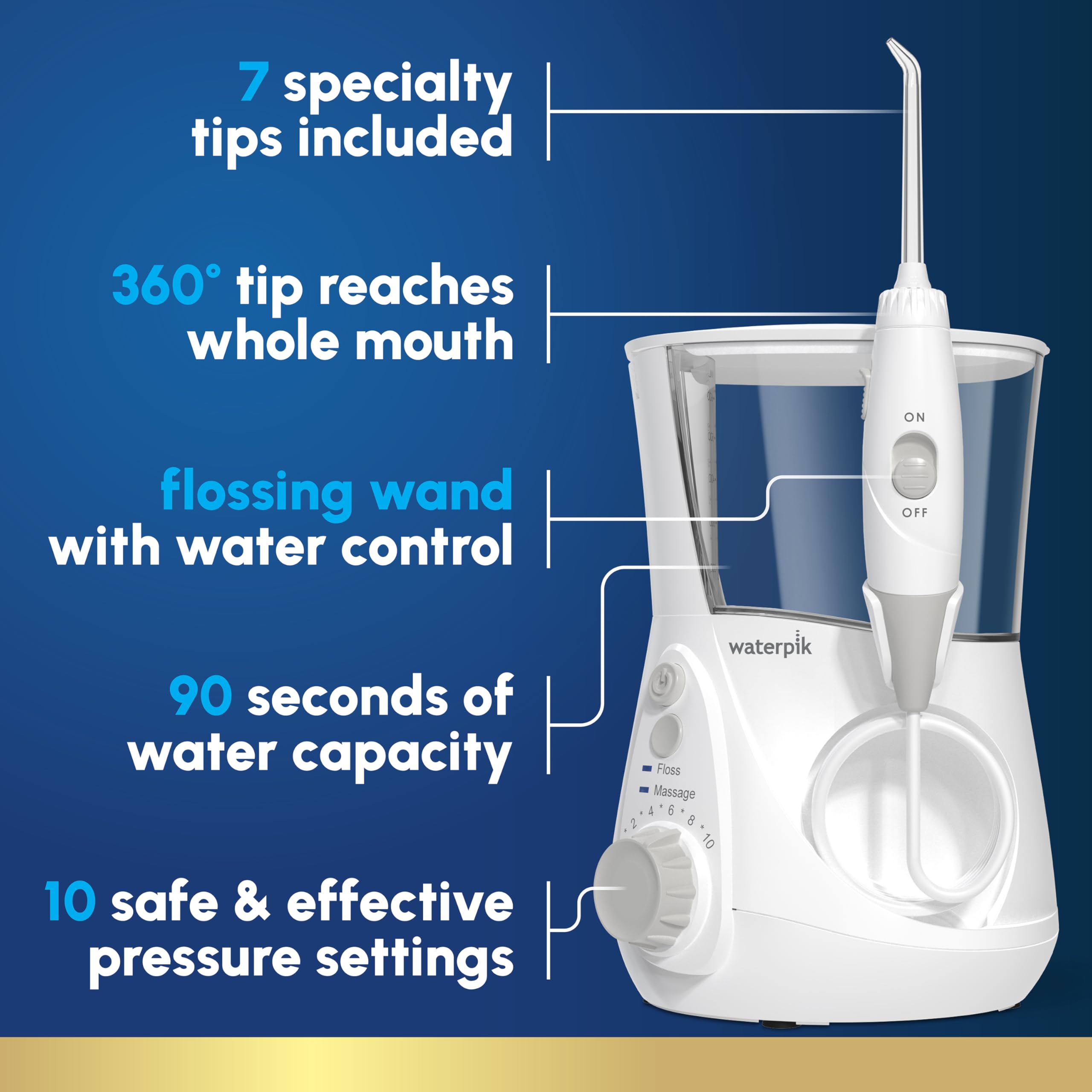Waterpik Aquarius depósito extraíble abierto para rellenar rápidamente