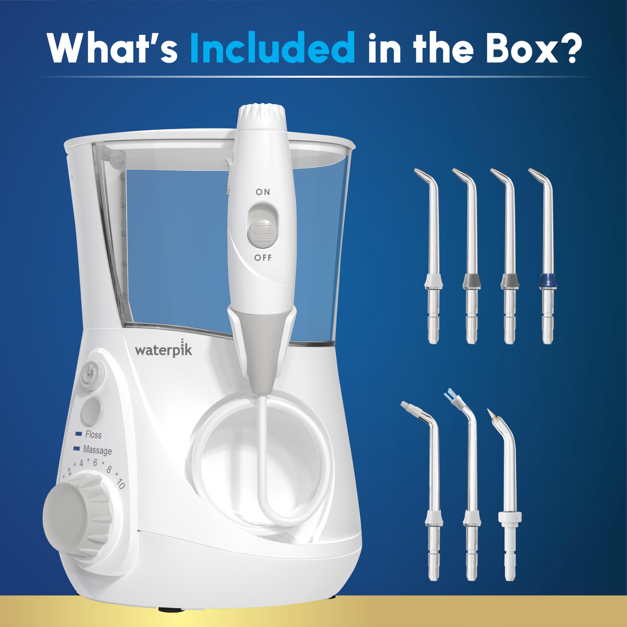 Waterpik Aquarius conjunto de 7 puntas codificadas para usuarios múltiples