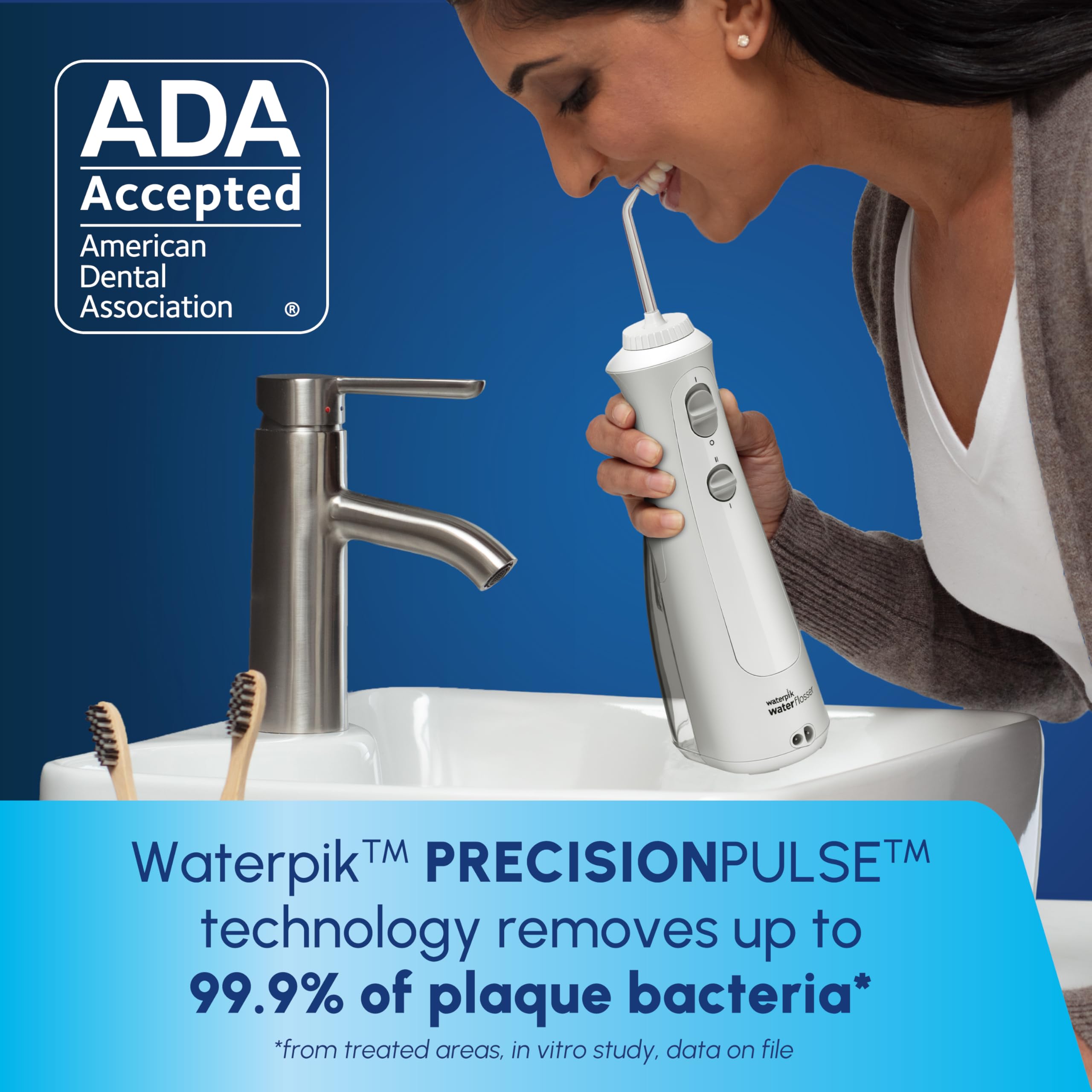 Waterpik boquilla con rotación 360 grados para alcanzar muelas posteriores con precisión