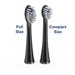 Waterpik comparación de tamaño con una palma para escala y manejo fácil