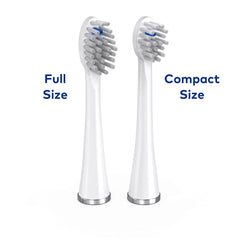 Comparación de tamaño Waterpik frente a un cepillo para referencia de escala