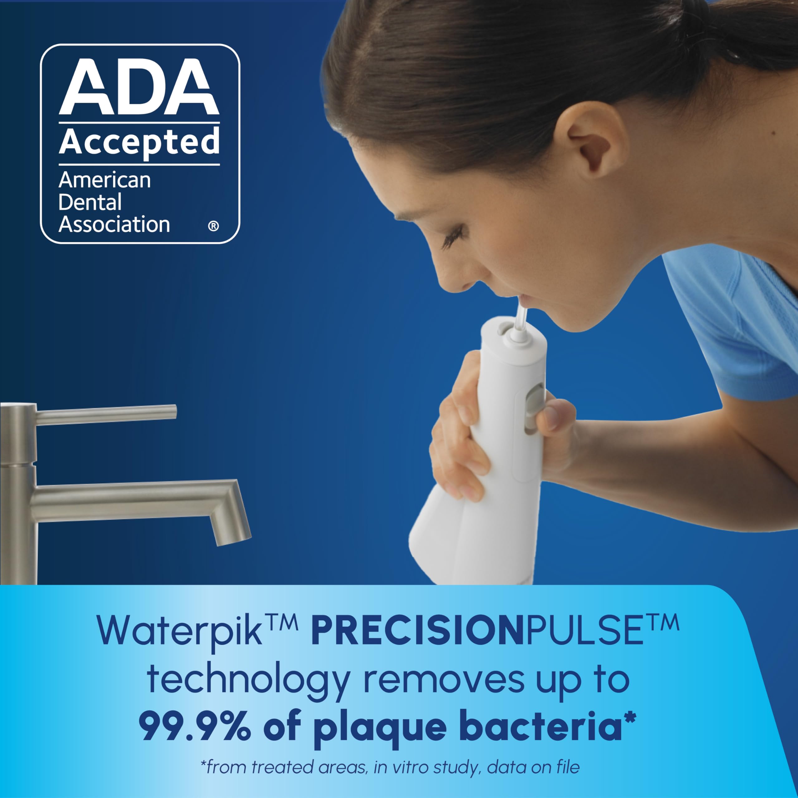 Depósito desmontable Waterpik con capacidad 180 ml para uso continuo y limpieza fácil