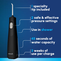 Waterpik detalle de empuñadura antideslizante para uso cómodo
