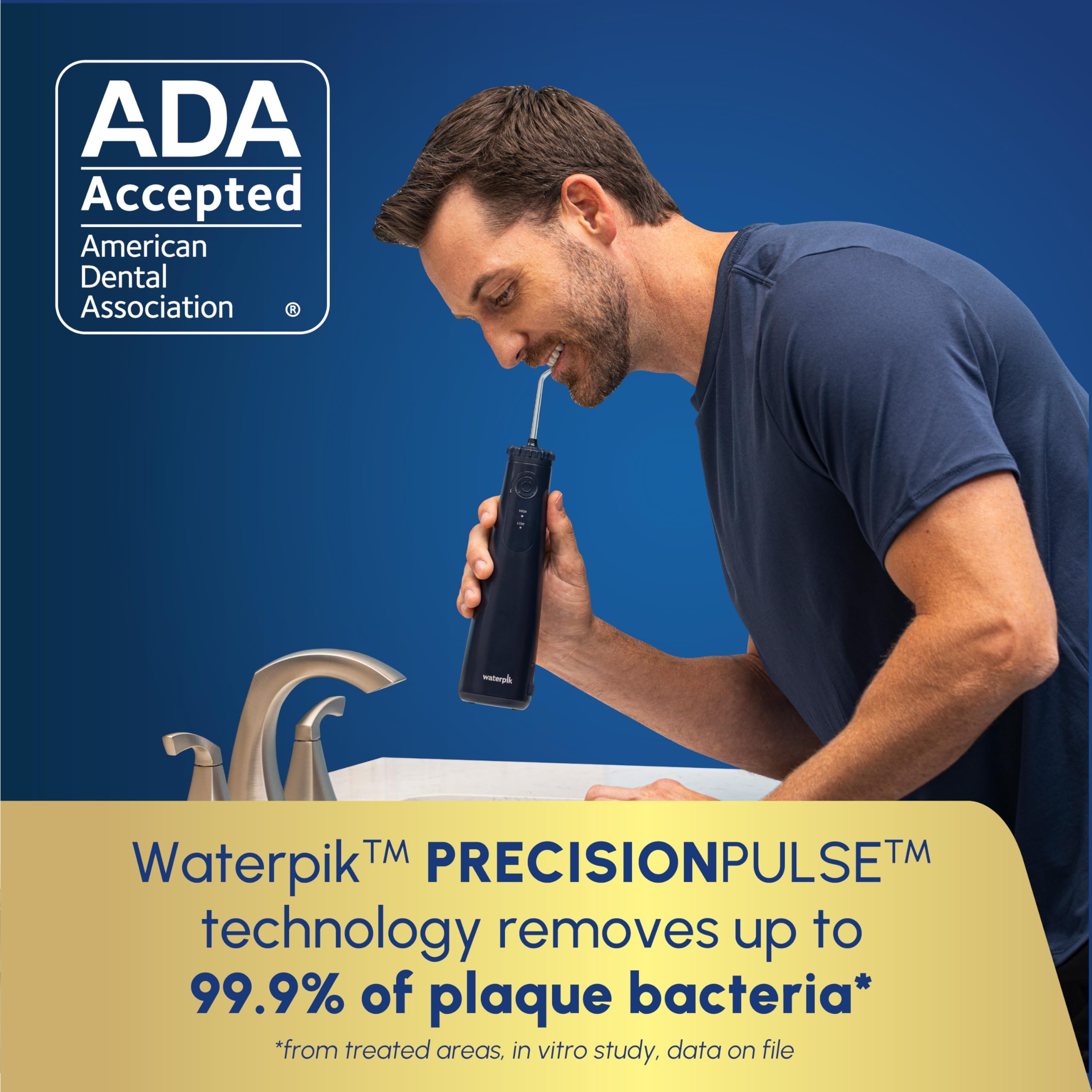 Waterpik Cordless Gem agarre estrecho del mango para control seguro