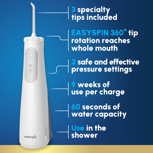 Waterpik Cordless Gem depósito removible abierto para rellenar y limpiar fácilmente