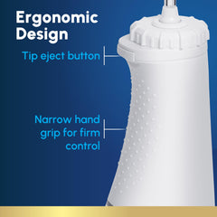 Waterpik Cordless Gem dentro de su funda de microfibra ideal para viajes