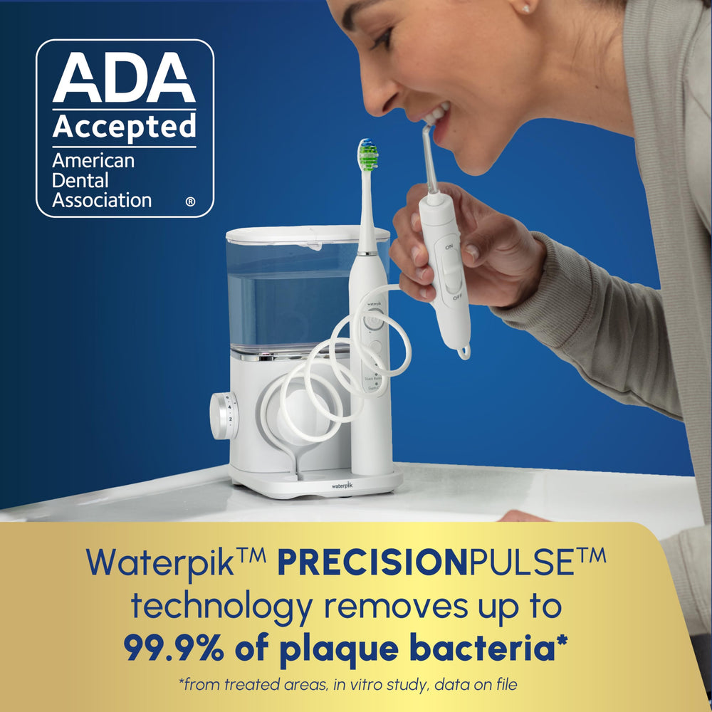 Waterpik cabezal contorneado del cepillo mostrando cerdas suaves efectivas