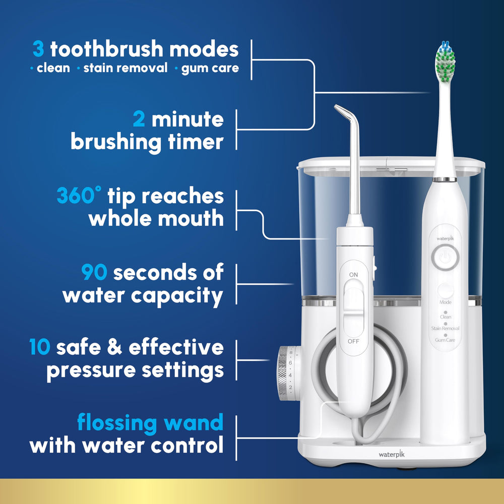 Waterpik reservorio del irrigador en primer plano para sesiones largas