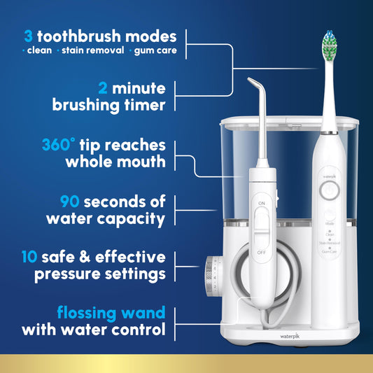 Waterpik reservorio del irrigador en primer plano para sesiones largas