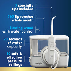 Detalle del mango Waterpik ION con interruptor de agua para control rápido