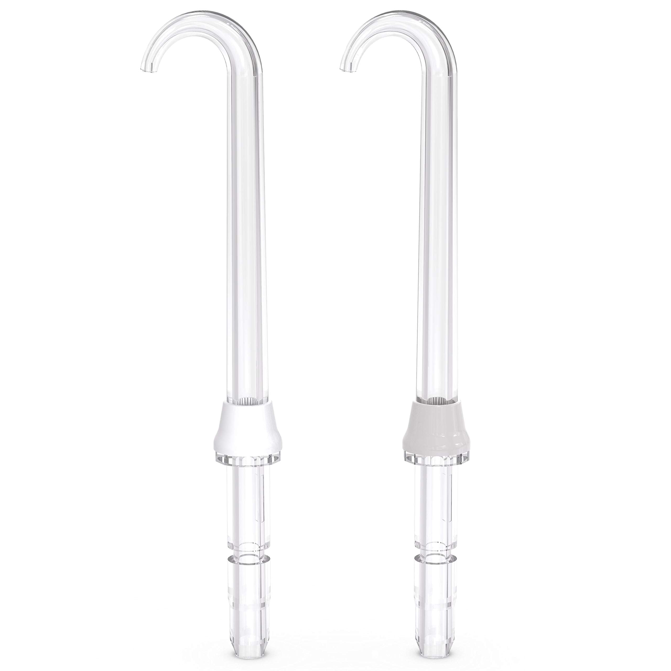 Waterpik detalle de la curvatura de la punta, diseño que facilita acceso bajo prótesis