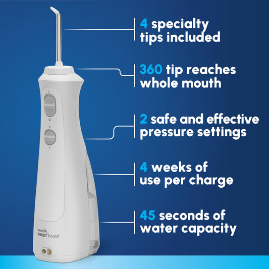 Waterpik detalle del reservorio extraíble que facilita el llenado y limpieza rápida