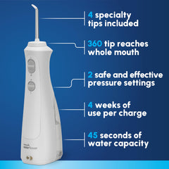 Waterpik detalle del reservorio extraíble que facilita el llenado y limpieza rápida